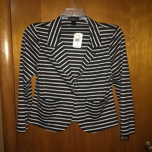Black and white striped blazer